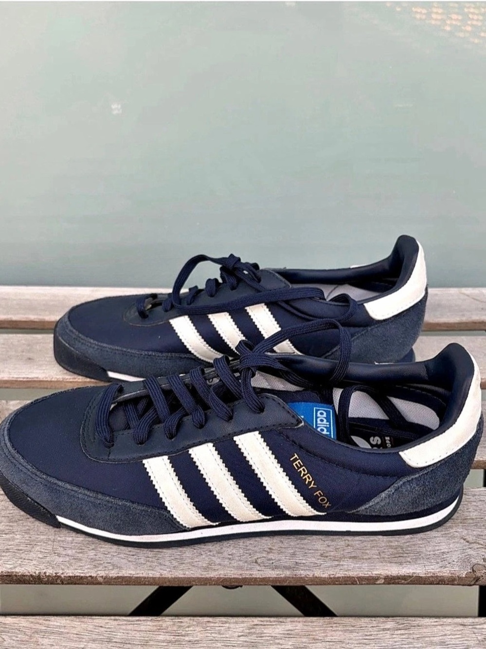 adidas Terry Fox Sneakers Blue & White US 7